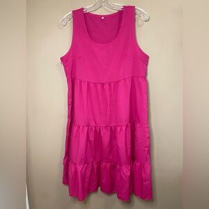 Pink Tier Sleeveless Dress